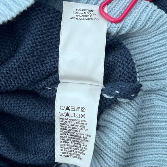 Lucky Brand Blue & White Striped Oversized Relaxed Cozy Fall Sweater Women’s L - Picture 9 of 9